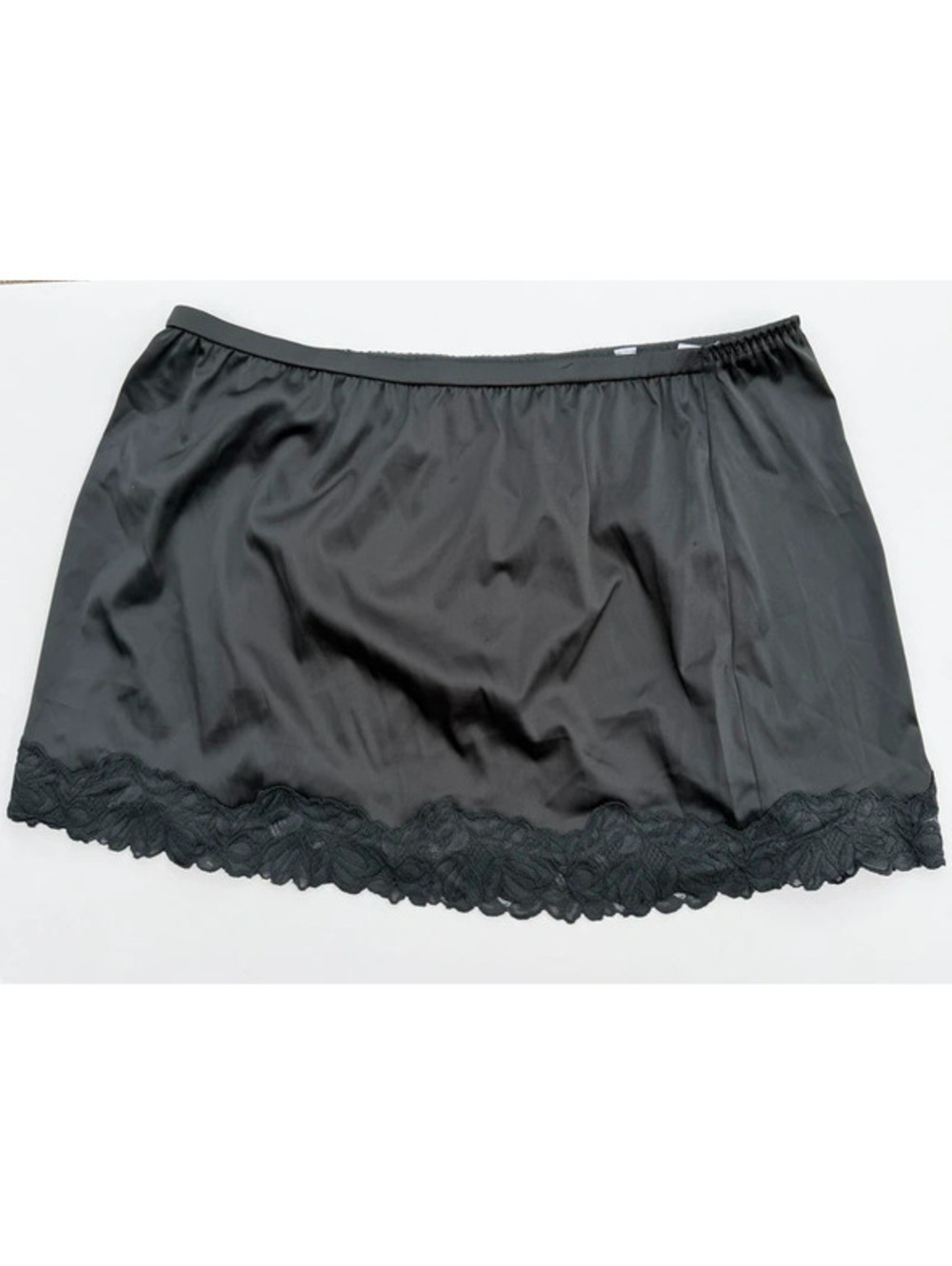 NWT Auden black lace trim slip skirt size XXL